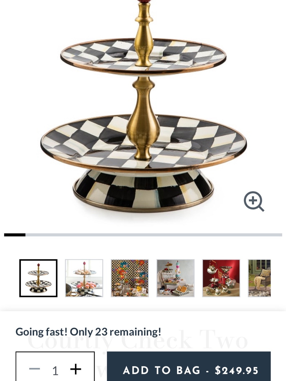 Courtly Check Two Tier Sweet Stand 
Two-Tier Serving Stand - Picture 5 of 5
